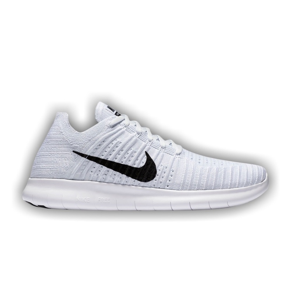 Nike Women’s Free Run Flyknit White and Black Athletic Shoes Size 7.5
